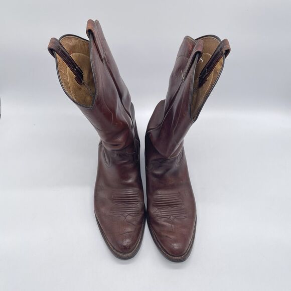 Vintage Sanders Western Cowboy Boots Men’s 10.5 D Brown Leather Mexico main image 9